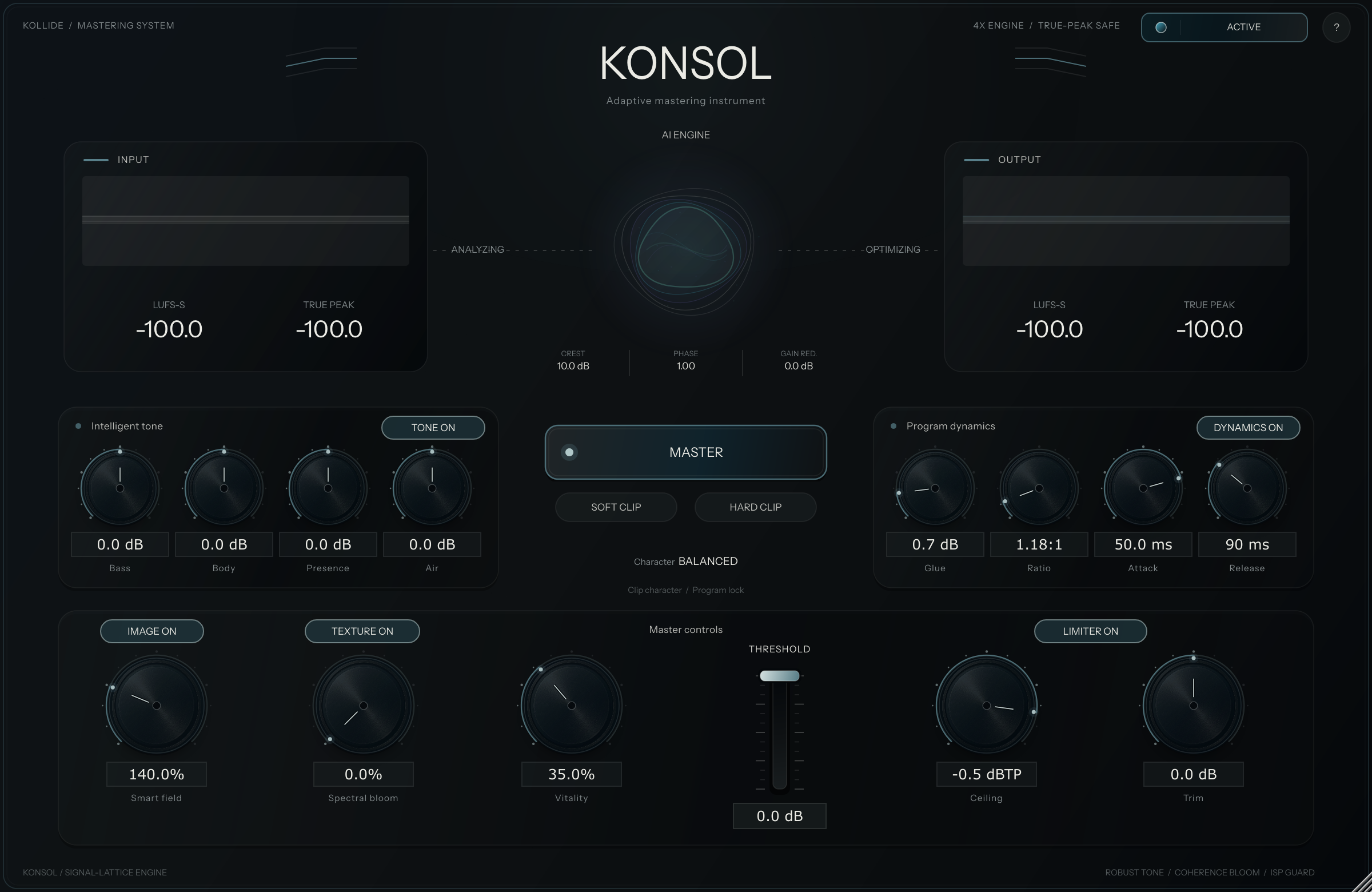 Konsol working mastering controls